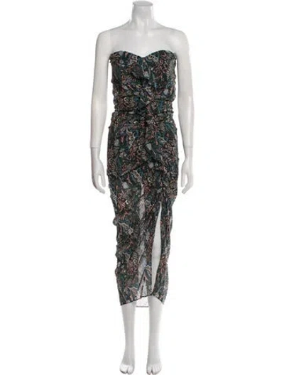 Pre-owned Veronica Beard Silk Midi Length Dress In Green