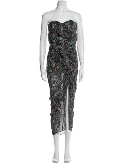 Pre-owned Veronica Beard Silk Midi Length Dress In Green