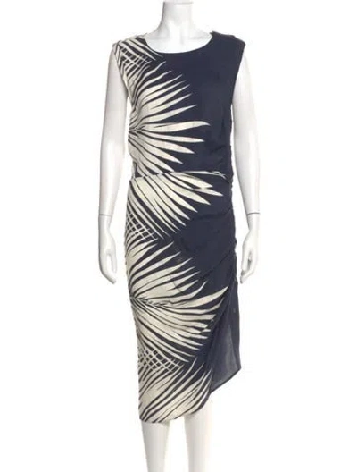 Pre-owned Veronica Beard Silk Midi Length Dress In Green