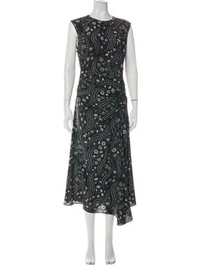 Pre-owned Veronica Beard Silk Midi Length Dress In Green