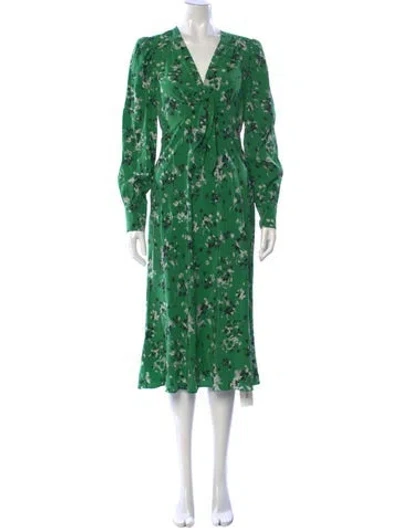 Pre-owned Veronica Beard Silk Midi Length Dress In Green