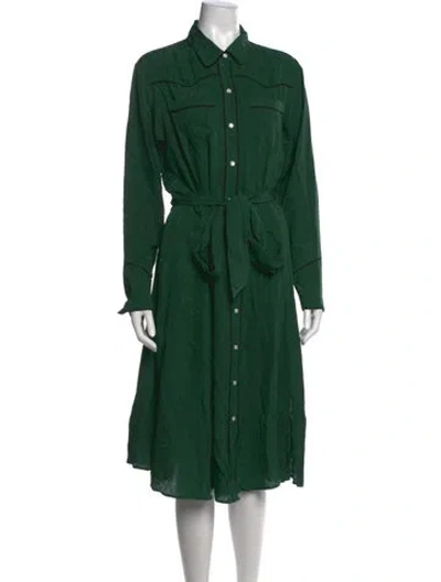 Pre-owned Veronica Beard Silk Midi Length Dress In Green