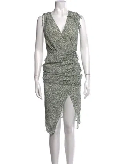 Pre-owned Veronica Beard Silk Midi Length Dress In Green