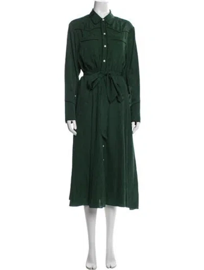 Pre-owned Veronica Beard Silk Midi Length Dress In Green