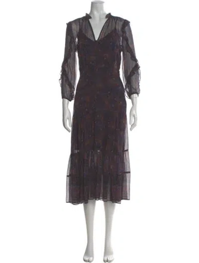Pre-owned Veronica Beard Silk Midi Length Dress In Multi