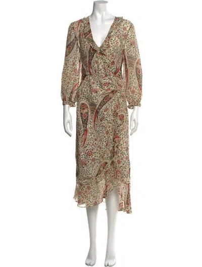 Pre-owned Veronica Beard Silk Midi Length Dress In Neutral