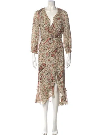 Pre-owned Veronica Beard Silk Midi Length Dress In Neutral