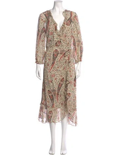 Pre-owned Veronica Beard Silk Midi Length Dress In Neutral