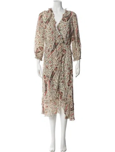 Pre-owned Veronica Beard Silk Midi Length Dress In Neutral