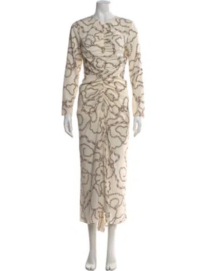 Pre-owned Veronica Beard Silk Midi Length Dress In Neutral