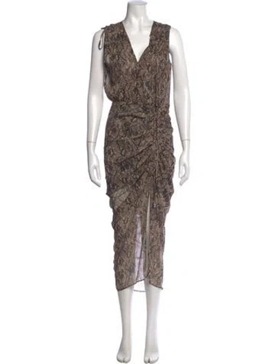 Pre-owned Veronica Beard Silk Midi Length Dress In Neutral
