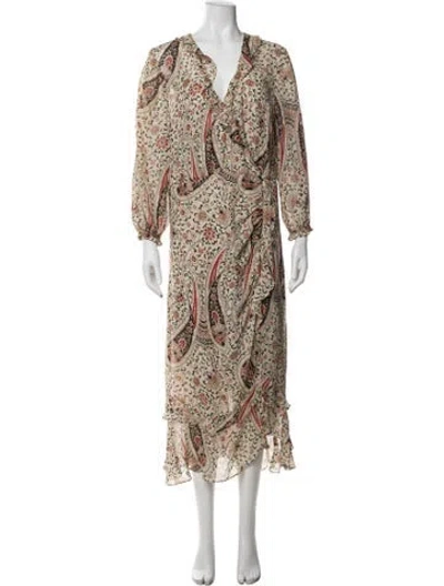 Pre-owned Veronica Beard Silk Midi Length Dress In Neutrals