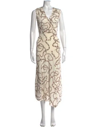 Pre-owned Veronica Beard Silk Midi Length Dress In Neutrals