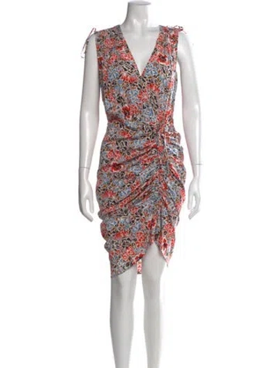 Pre-owned Veronica Beard Silk Midi Length Dress In Orange