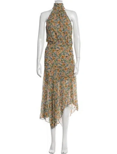 Pre-owned Veronica Beard Silk Midi Length Dress In Orange