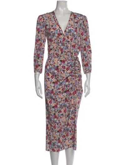 Pre-owned Veronica Beard Silk Midi Length Dress In Pink