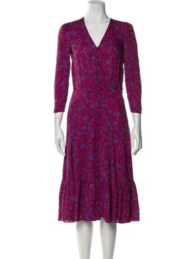 Pre-owned Veronica Beard Silk Midi Length Dress In Purple