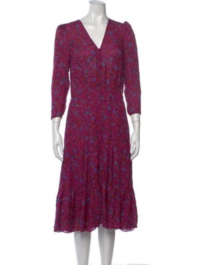 Pre-owned Veronica Beard Silk Midi Length Dress In Purple