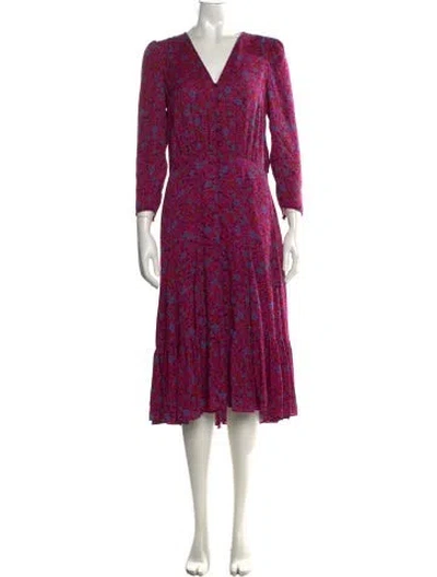 Pre-owned Veronica Beard Silk Midi Length Dress In Purple