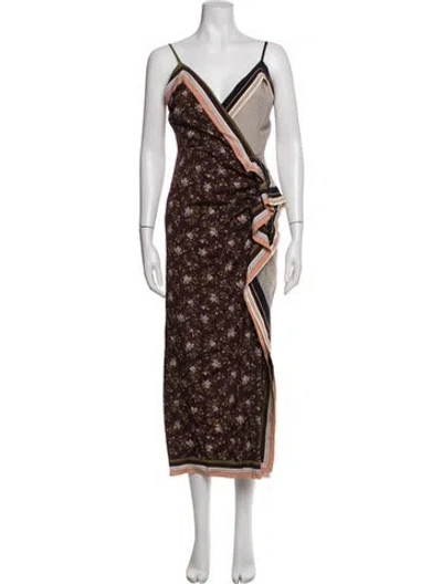 Pre-owned Veronica Beard Silk Midi Length Dress In Purple