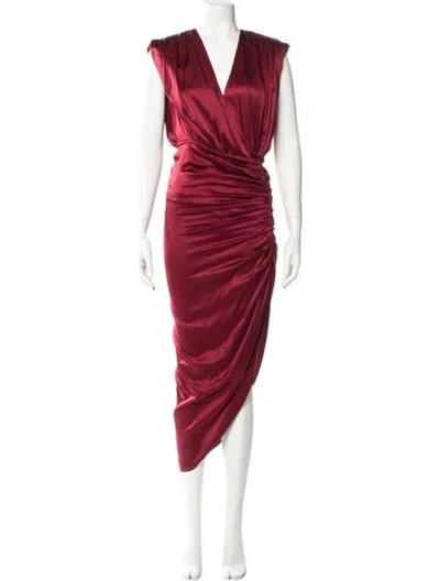 Pre-owned Veronica Beard Silk Midi Length Dress In Red