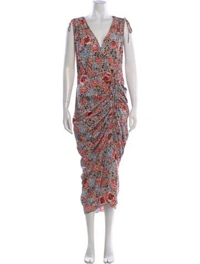 Pre-owned Veronica Beard Silk Midi Length Dress In Red
