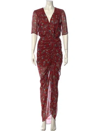 Pre-owned Veronica Beard Silk Midi Length Dress In Red