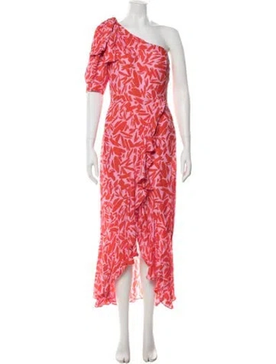 Pre-owned Veronica Beard Silk Midi Length Dress In Red