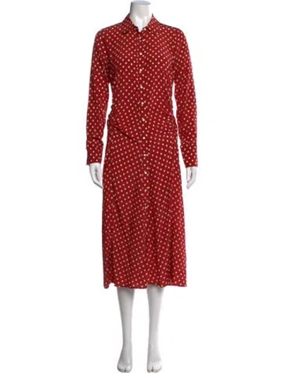 Pre-owned Veronica Beard Silk Midi Length Dress In Red