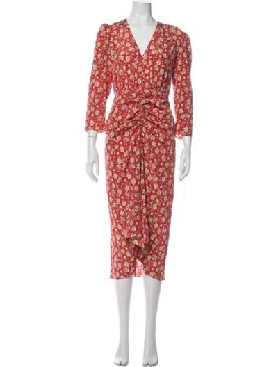 Pre-owned Veronica Beard Silk Midi Length Dress In Red