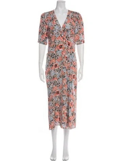 Pre-owned Veronica Beard Silk Midi Length Dress In Red