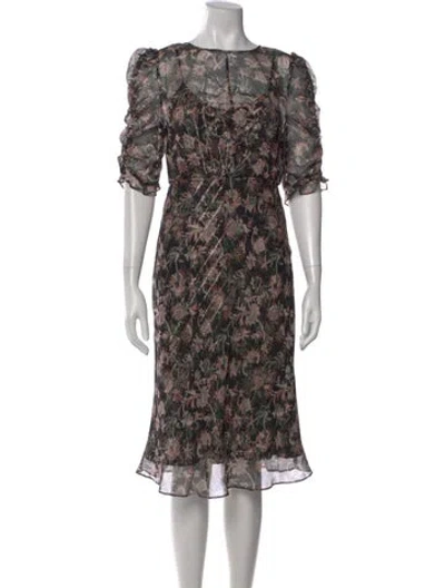 Pre-owned Veronica Beard Silk Midi Length Dress W/ Tags In Black