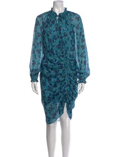 Pre-owned Veronica Beard Silk Midi Length Dress W/ Tags In Blue