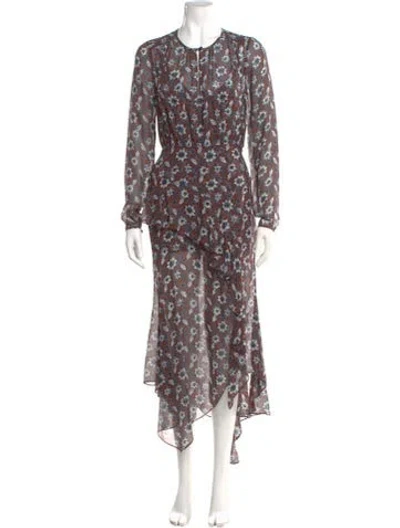 Pre-owned Veronica Beard Silk Midi Length Dress W/ Tags In Brown