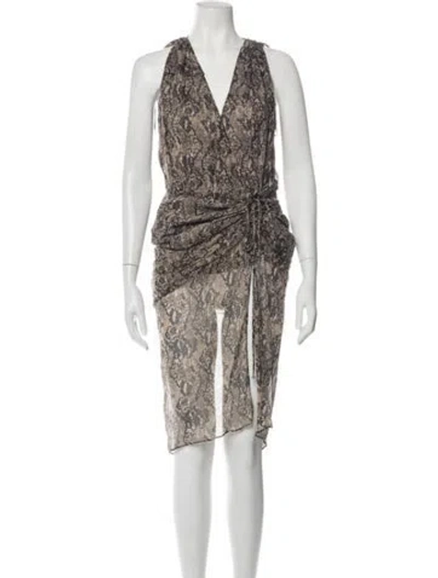 Pre-owned Veronica Beard Silk Midi Length Dress W/ Tags In Brown