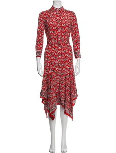 Pre-owned Veronica Beard Silk Midi Length Dress W/ Tags In Red