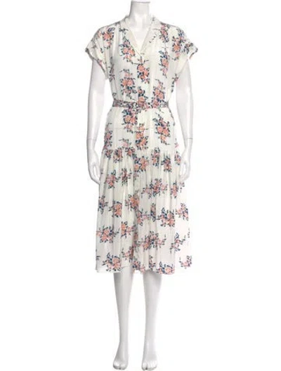 Pre-owned Veronica Beard Silk Midi Length Dress In White