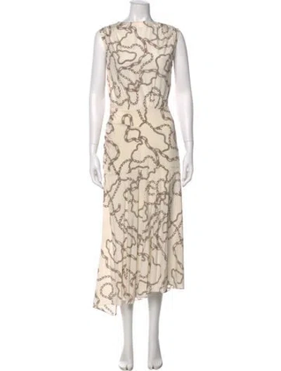 Pre-owned Veronica Beard Silk Midi Length Dress In White