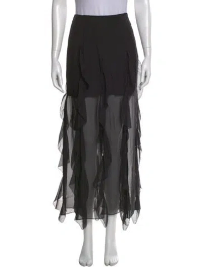 Pre-owned Veronica Beard Silk Midi Length Skirt In Black
