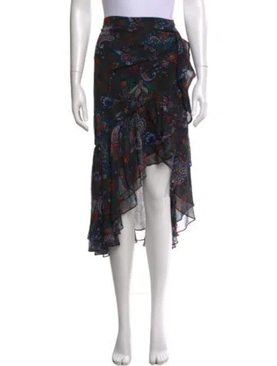 Pre-owned Veronica Beard Silk Midi Length Skirt In Black
