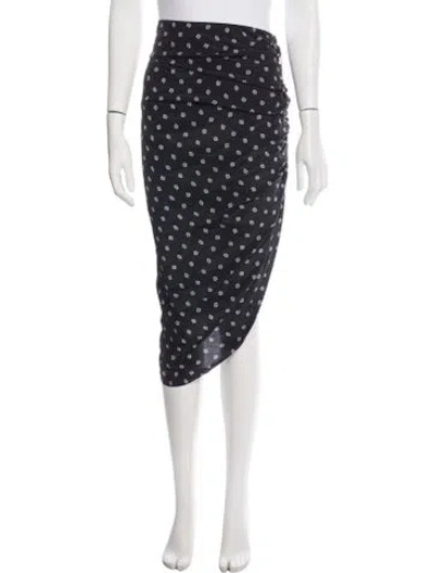 Pre-owned Veronica Beard Silk Midi Length Skirt In Black/blue/white