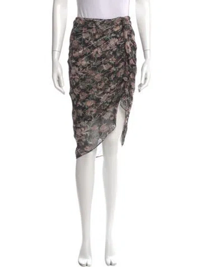 Pre-owned Veronica Beard Silk Midi Length Skirt In Black/metallic