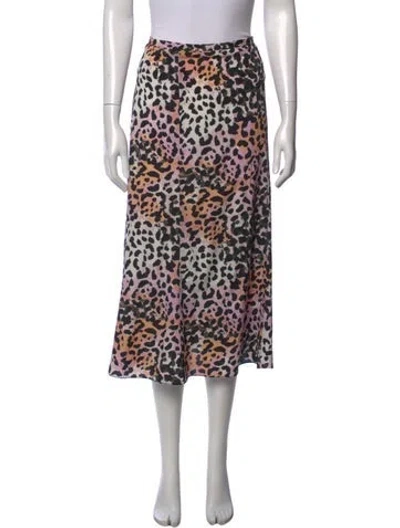 Pre-owned Veronica Beard Silk Midi Length Skirt In Black/purple