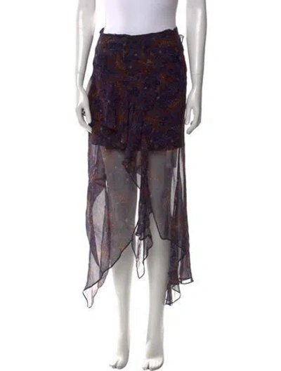 Pre-owned Veronica Beard Silk Midi Length Skirt In Blue