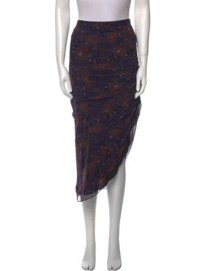 Pre-owned Veronica Beard Silk Midi Length Skirt In Blue