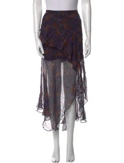 Pre-owned Veronica Beard Silk Midi Length Skirt In Blue
