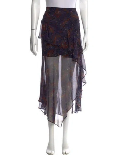 Pre-owned Veronica Beard Silk Midi Length Skirt In Blue