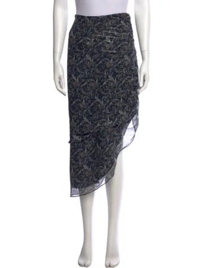 Pre-owned Veronica Beard Silk Midi Length Skirt In Blue