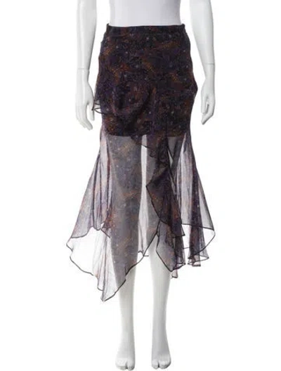 Pre-owned Veronica Beard Silk Midi Length Skirt In Blue