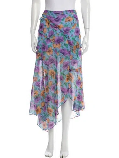 Pre-owned Veronica Beard Silk Midi Length Skirt In Blue